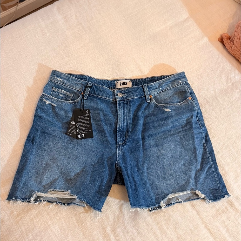 PAIGE Sarah Longline Vintage Wash Shorts NWT